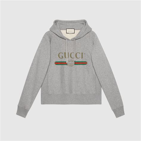 hooded cotton sweatshirt with gucci print replica|gucci inspired sweatshirt.